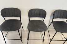 3 Scaune bar gri textil Jolien The Home Collection