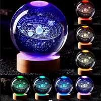 Glob cristal Sistem Solar. Lumini LED multicolore. Lampă de veghe USB.