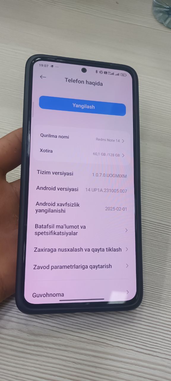 Redmi not 14 bor
