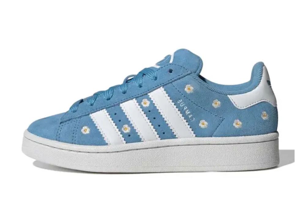 Кецове адидас кампус сини с маргаритки с цветя campus обувки adidas