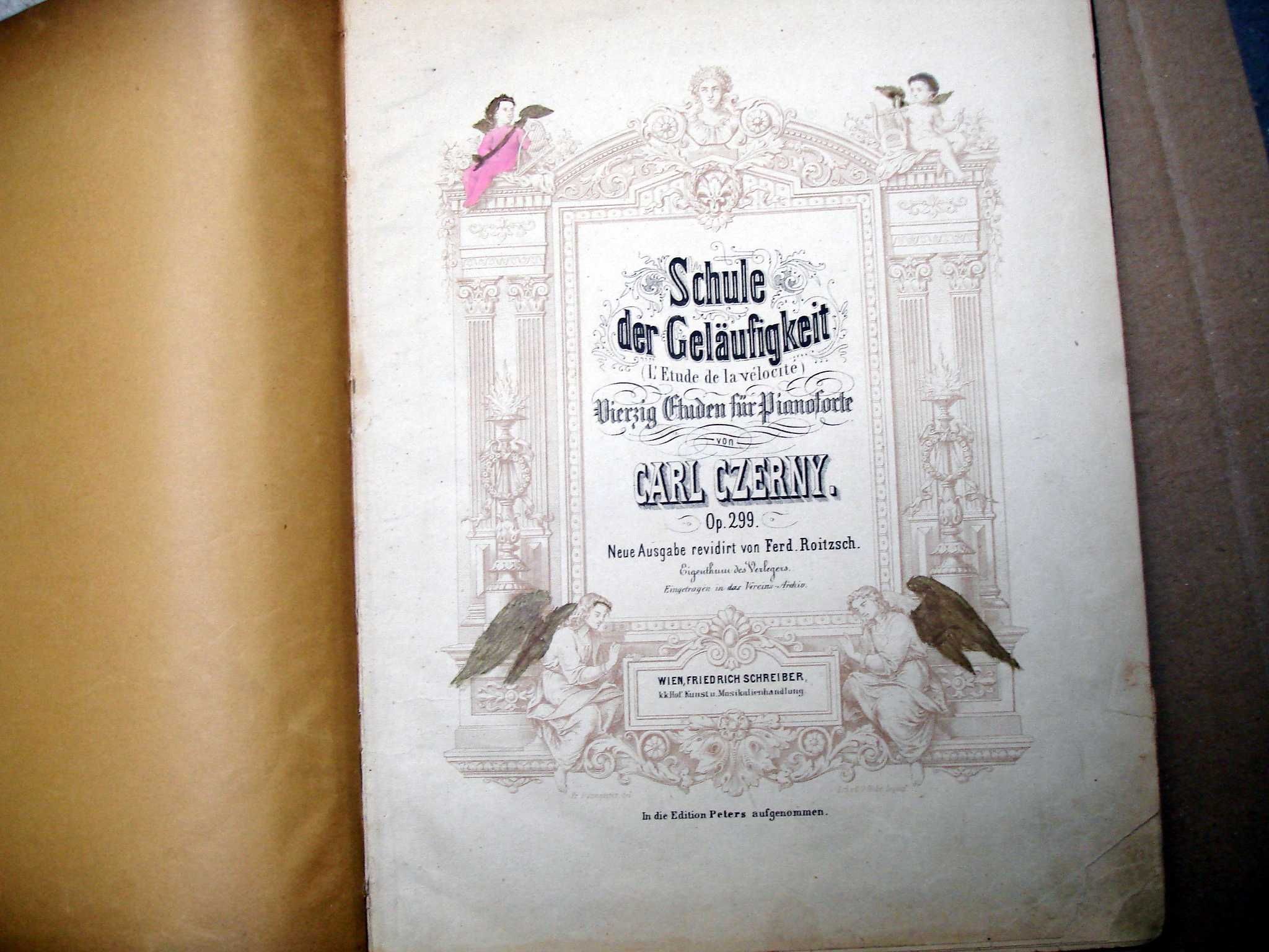 Школа по пиано, ноти, Carl Czerny - антикварна книга