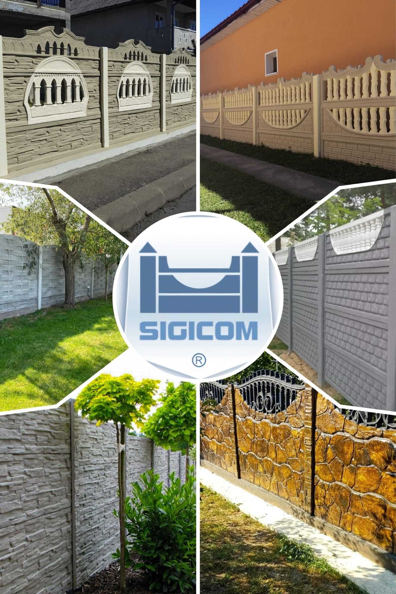 Gard ornamental si stalpi spalieri, pari din beton pentru imprejmuiri