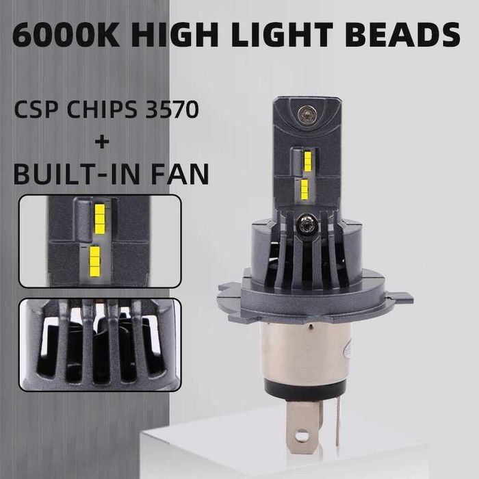 2023 Модел 180W LED Диодни крушки H4 12V 200% Светлина Директен Монтаж