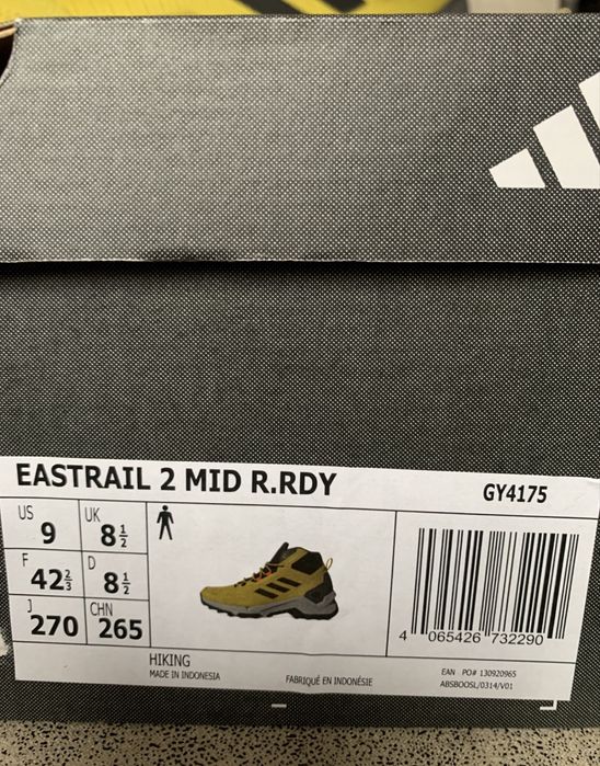 Terrex / Adidas Eastrail 2.0 Mid RAIN.RDY Hiking Shoes - 42 2/3