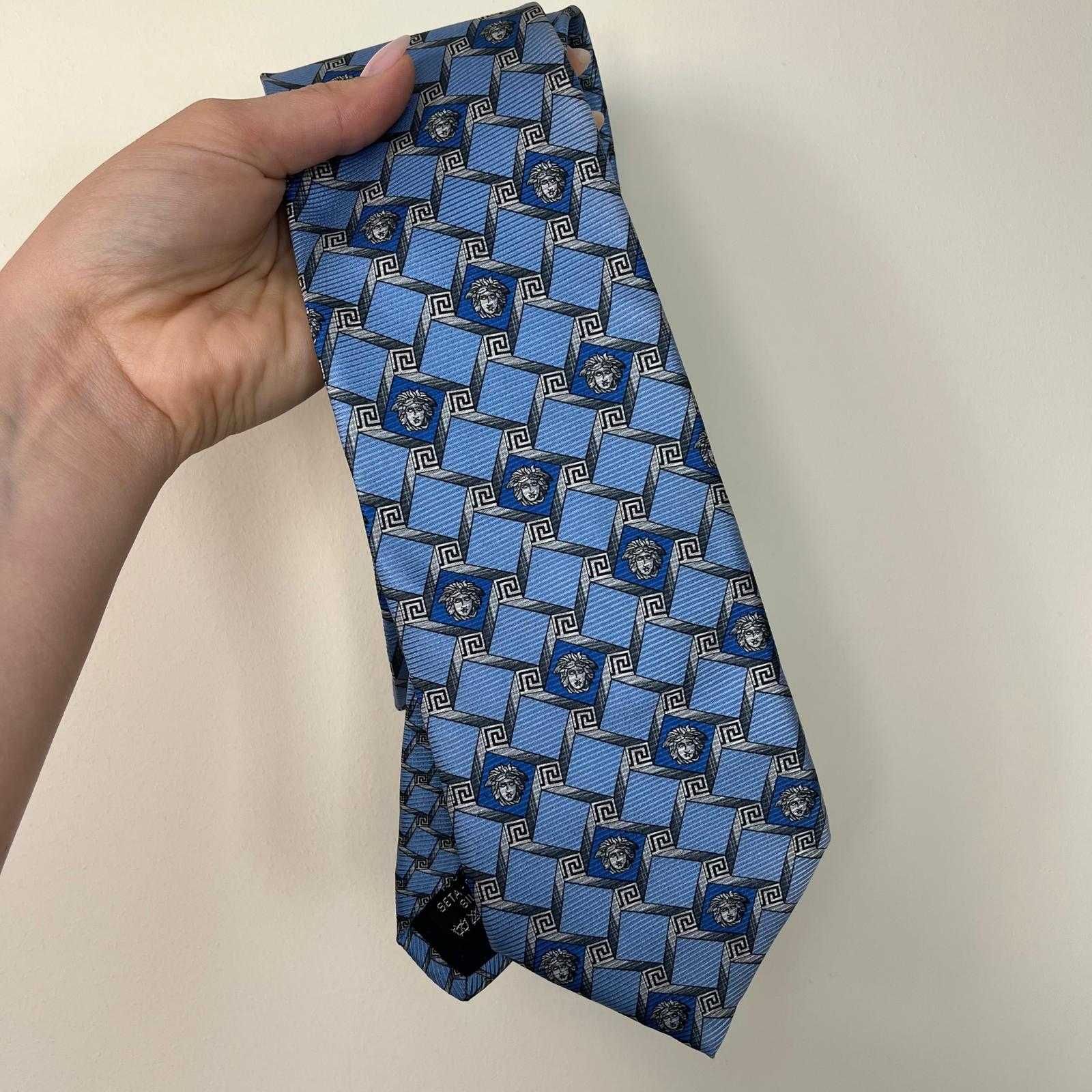 Versace Silk Tie with Medusa Embellishment