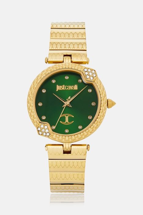 Ceas JUST CAVALLI BoxSet Crystals Gold Stainless Steel Bracelet