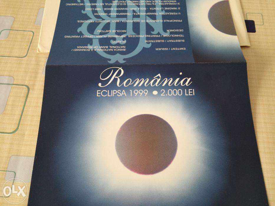 Bacnota 2000 lei cu eclipsa 1999