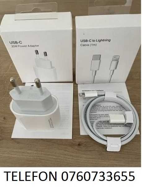 Incarcatoare fast charge iPhone SET adaptor 20w + cablu incarcare