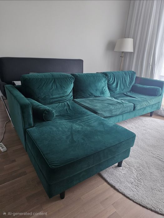 Canapea coltar 3 locuri verde