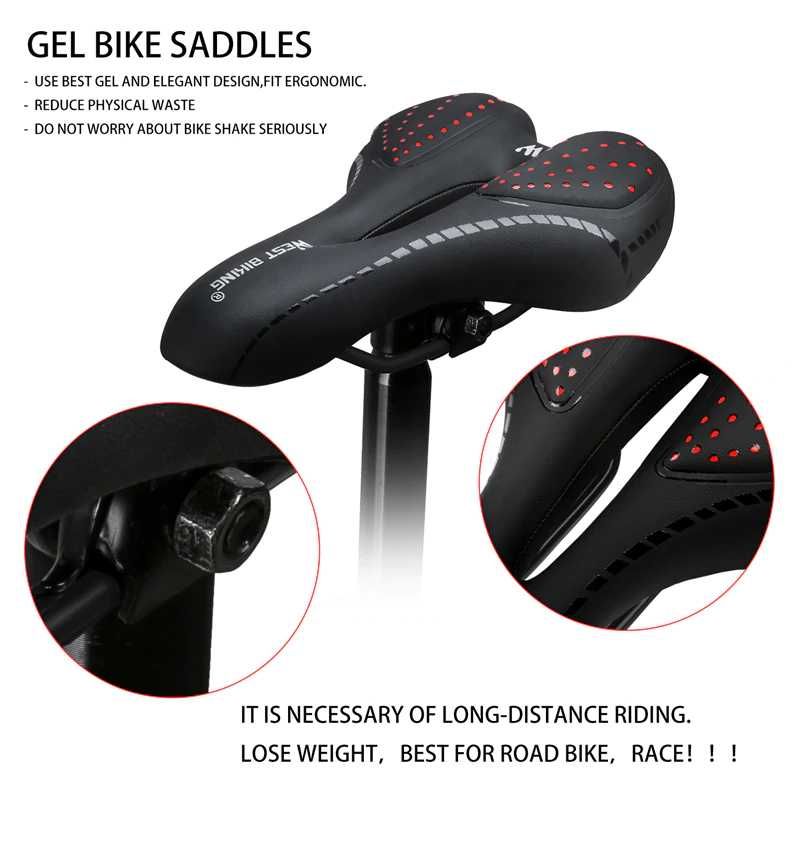 Sa sea confortabila cu gel moale amortizare soc bicicleta waterproof