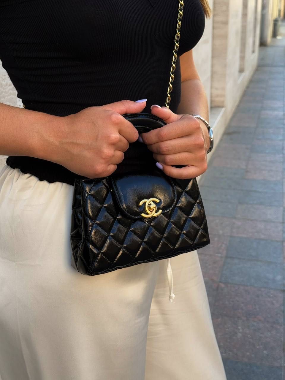 Чанта chanel бордо и черна