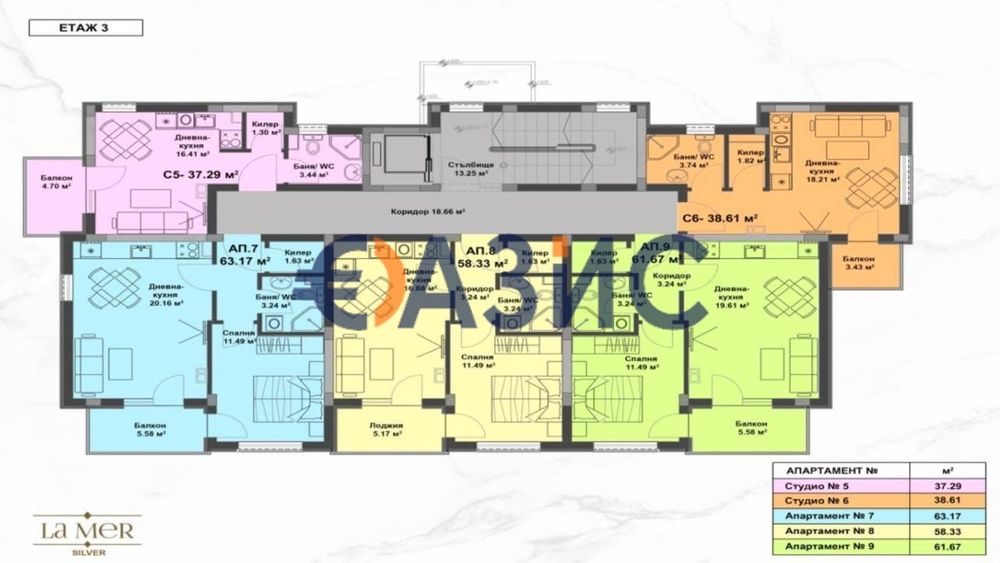 Продава се Едностаен апартамент в к.к. Слънчев бряг - 37 кв.м за 1392 €/кв.м - Снимка #14