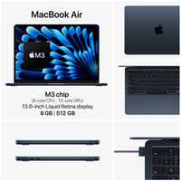 MacBook Air 13,6-inch M3 8/512GB Midnight (2024)