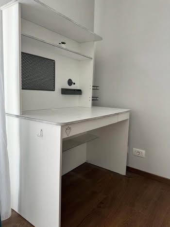 Set birou alb Cilek, 221x147x88 cm – spațios, modern și funcțional