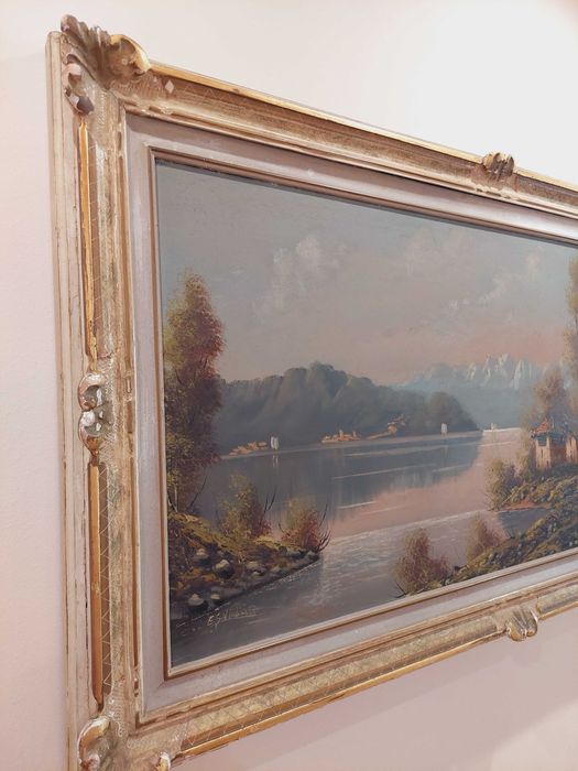 Картина масло върху мед с рамка