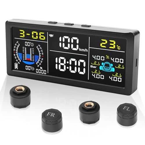 Нова Соларна TPMS система с HD дисплей и 5 аларми за коли SUV 0-199psi
