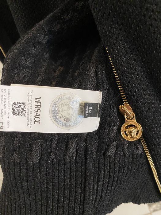 Bluza/hanorac original Versace, Medusa Jacquard Zip Knit sweather