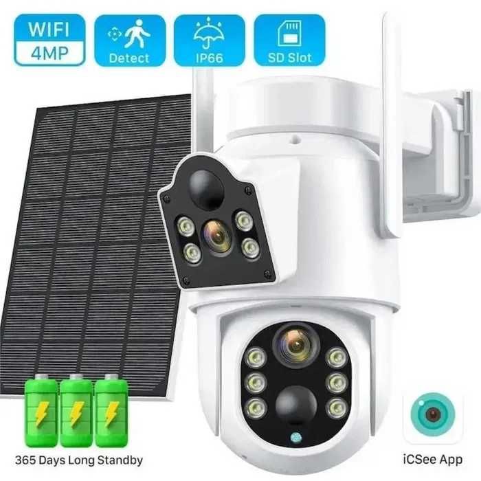 Двойна соларна WiFi smart камера, FULL HD 12МР - iCSee