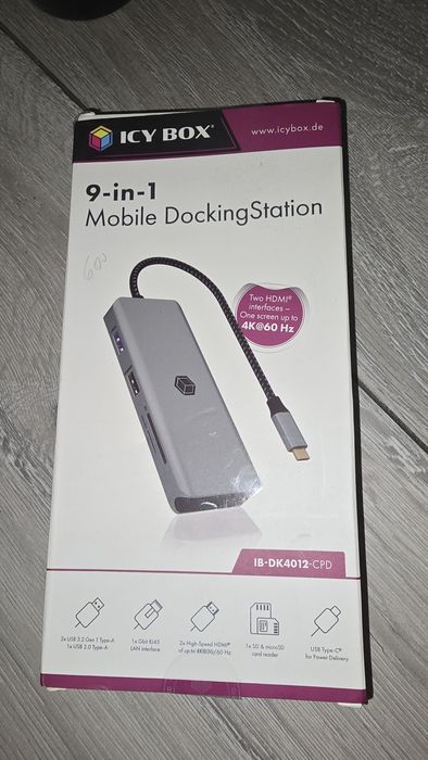 Docking Station ICY BOX IB-DK4012-CPD HDMI USB-A DisplayPort Aluminiu