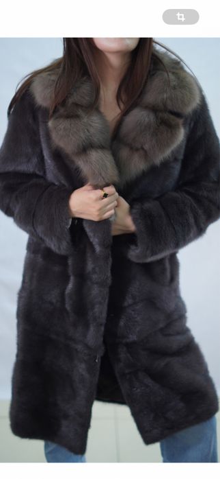 Шуба норка, воротник соболь