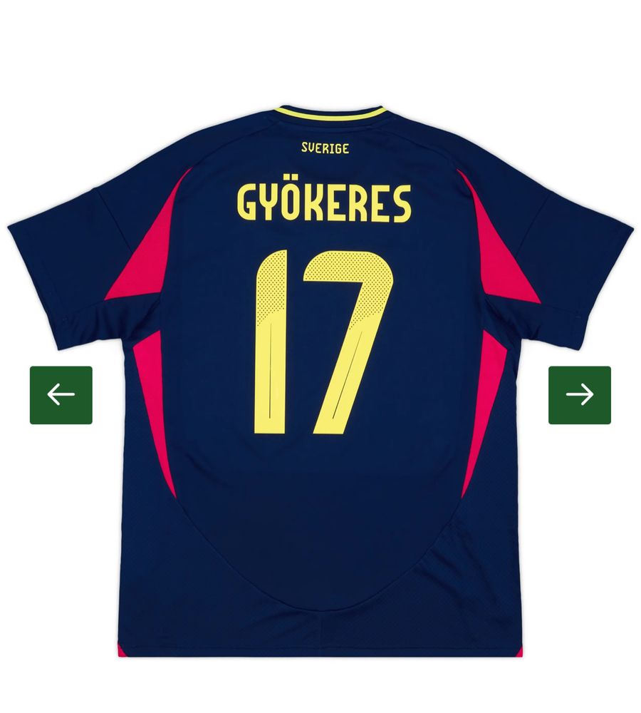ОРИГИНАЛ 2024-25 Sweden Awayshirt/гостевая Gyokeres,IsakKulusevski