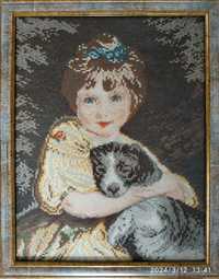 Вилеров гоблен "Момиче с куче"