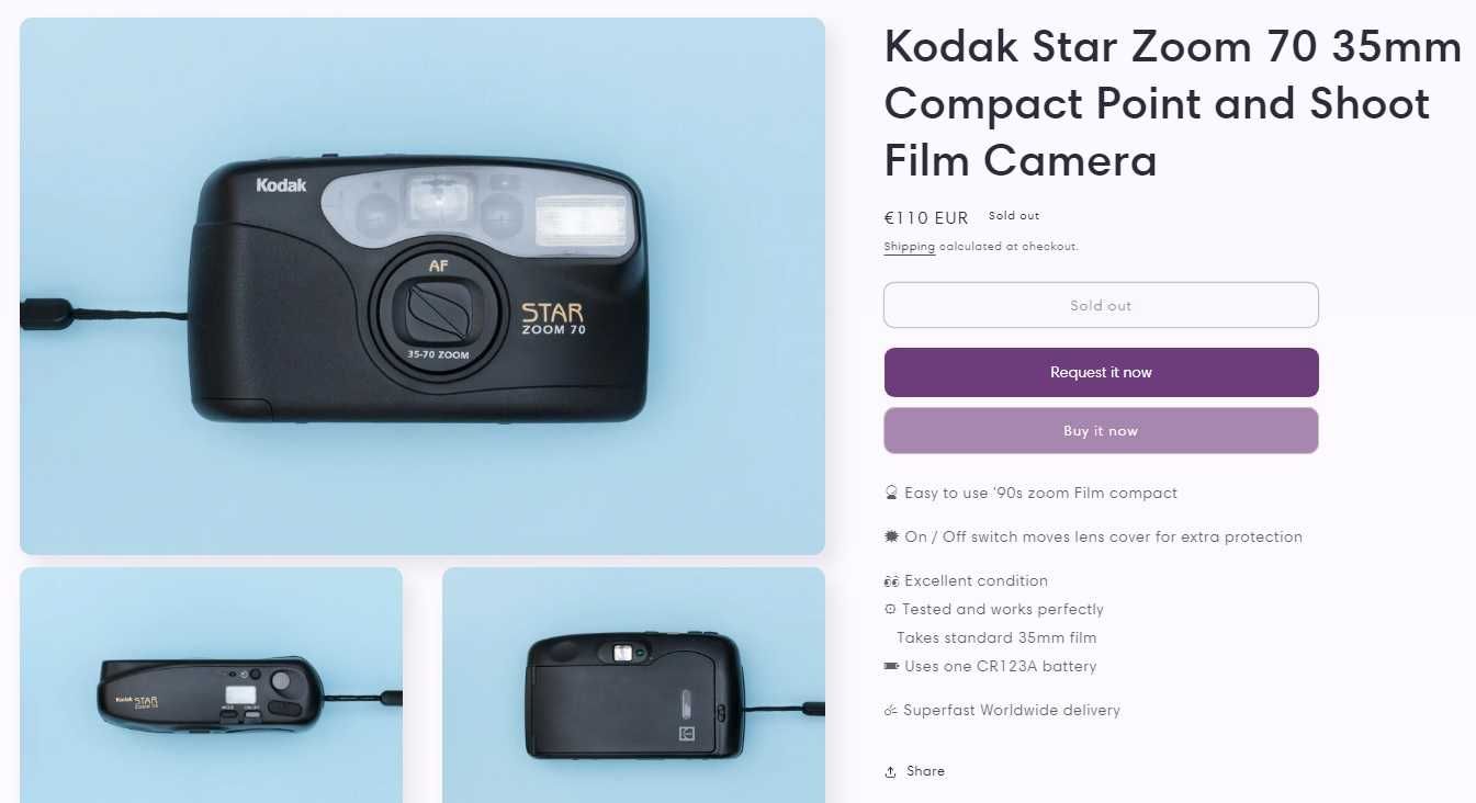 Kodak Star Zoom 70 - Rare 90s Vintage Film Camera