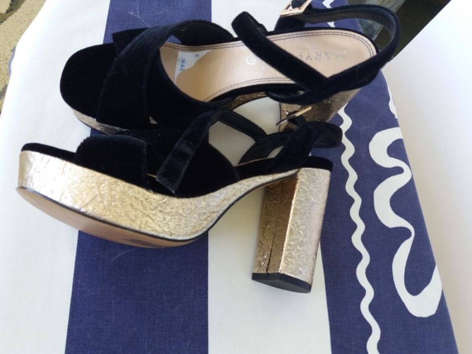 Sandale Marypaz din catifea neagra