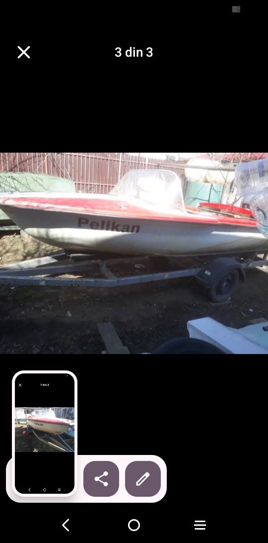 Vând barcă pelican,4 locuri,cu motor mercury20 cai in 4 timpi