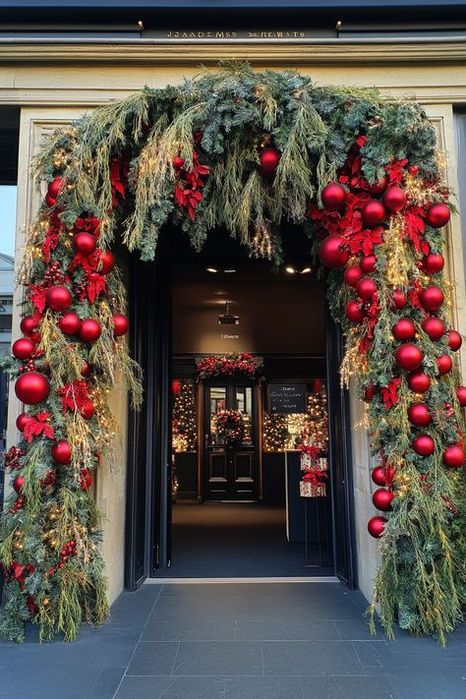 Новогоднее оформление входной группы