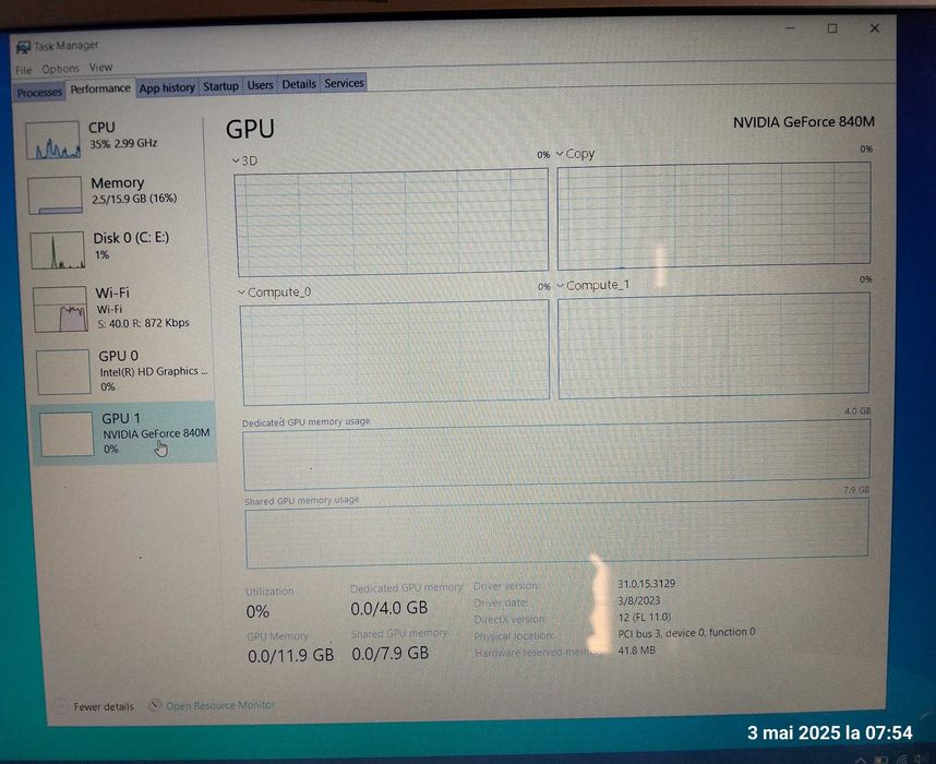 Lenovo ca NOU! i7, 16Gb Ram,Placa video 4Gb Geforce Nvidia