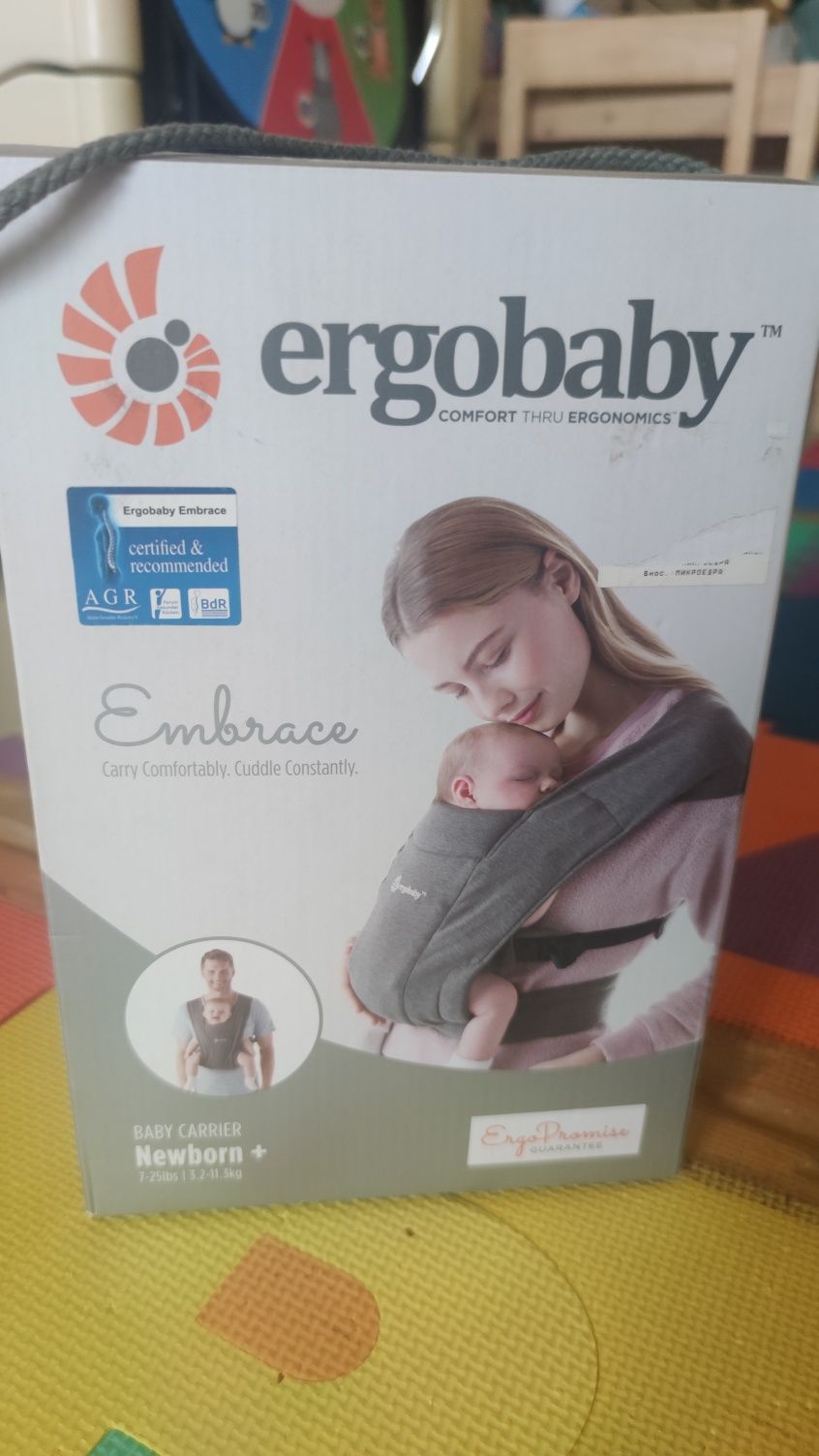 Ергономична раница Ergobaby - Embrace, Heather Grey