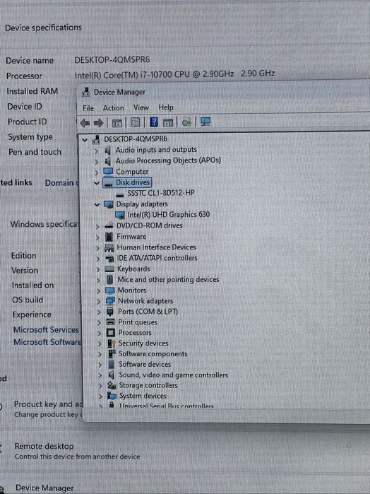 Vand PC i7 10th / 16GB / 512GB M.2