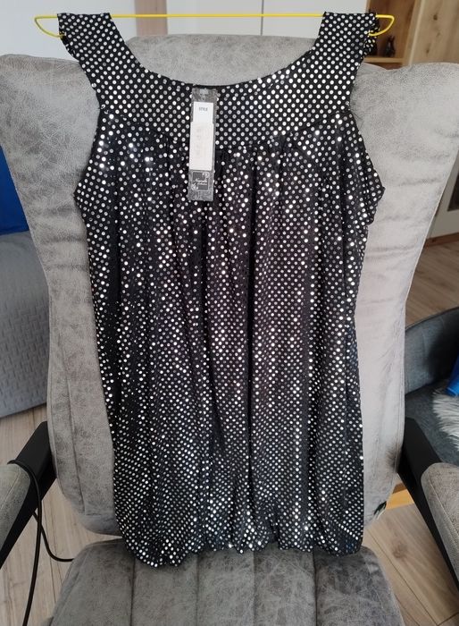 Bluză sexy elegantă cu paiete argintii