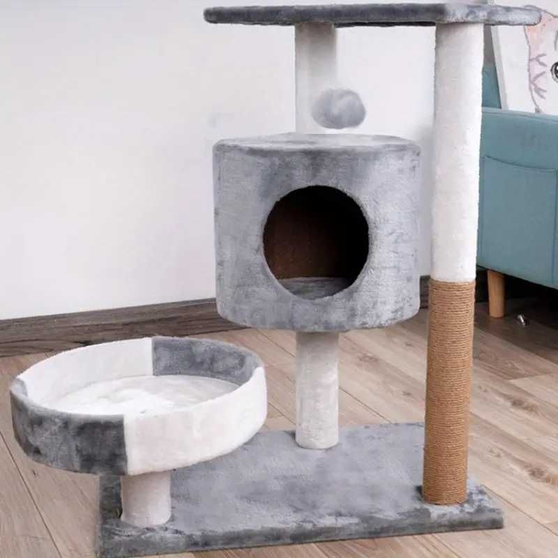 Когтеточка c домиком и лежанкой для кота