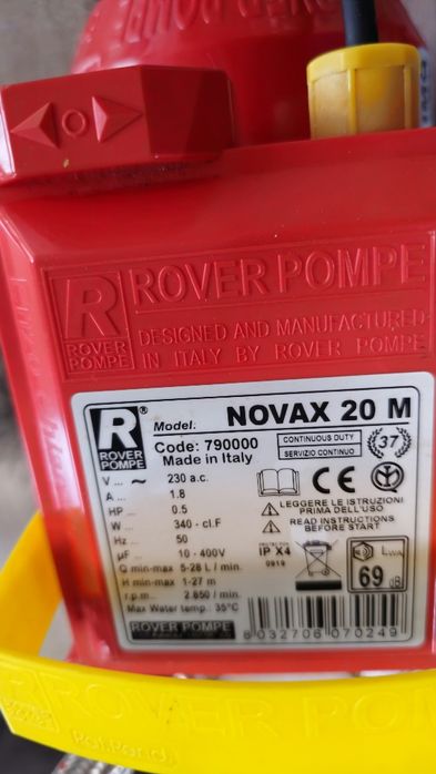 Продавам помпа полупрофесионална италиянска НОВАКС 20М