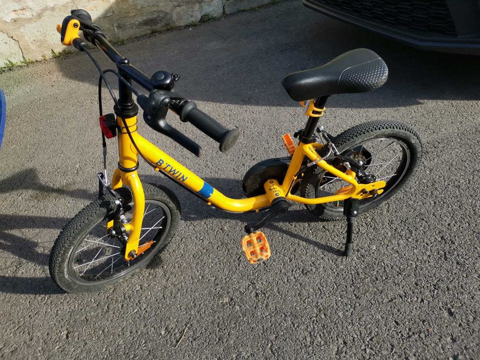 Bicicletă 2 în 1 Discover 500 14" galben copii 90-110 cm 3-5ani