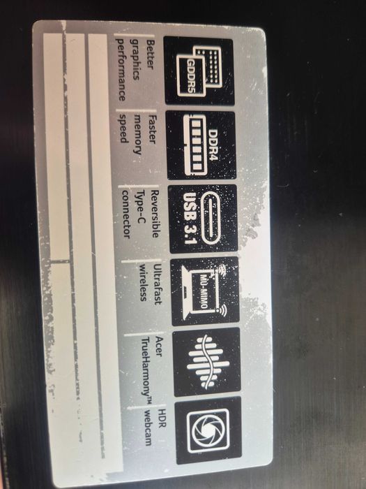 Лаптоп Aspire F5-573G , i7-6500U CPU 2.50GHz, 2601 MHz, 2, NVIDIA