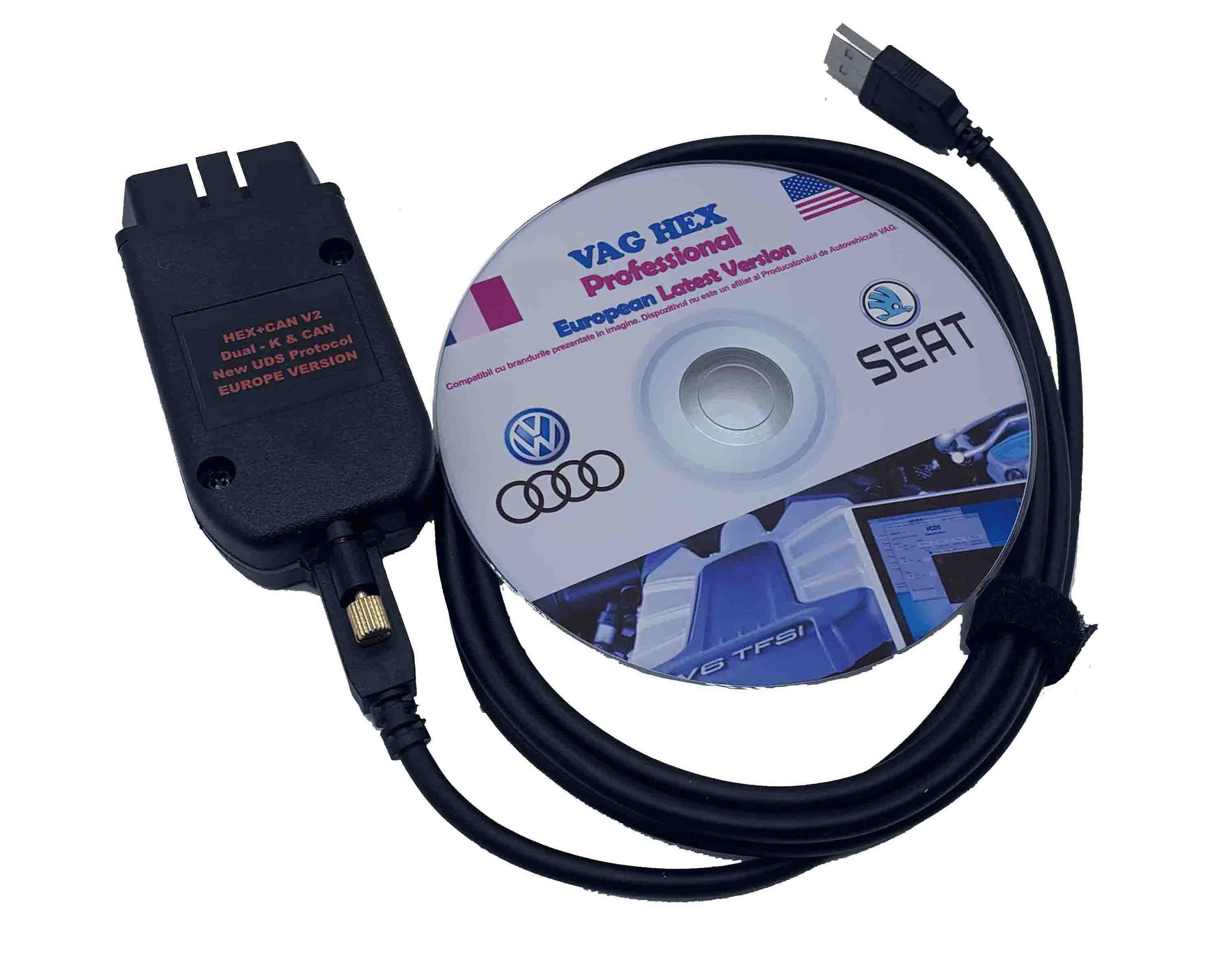 Tester Diagnoza Auto VCDS 24.5 HEXCAN V2 Rom/En Premium Garantie 1 AN