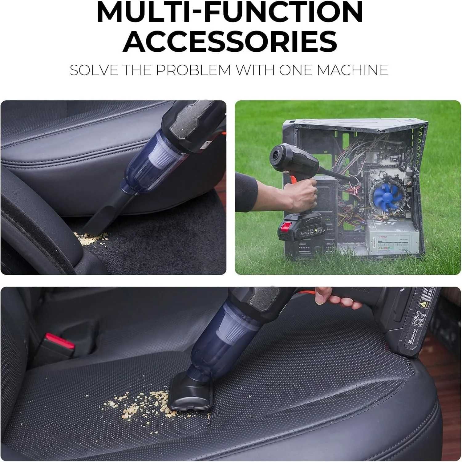 Aspirator Portabil 4 in 1 auto  Acumulator detasabil si Reincarcabil