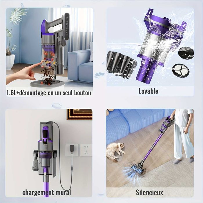 Безжична Вертикална Прахосмукачка - Yanhama H5 600W 55000Pa, 4-в-1!