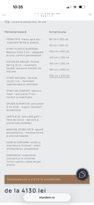 Pat cu slatea naturala 200x200 și spațiu de depozitare Tandem Brasov