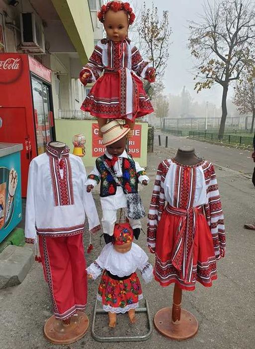 COSTUM POPULAR national traditional romanas ie clop brau traista COPII