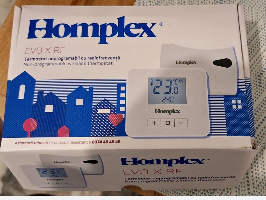 Termostat de ambient pentru centrala, wireless, Homplex Evo X RF,
