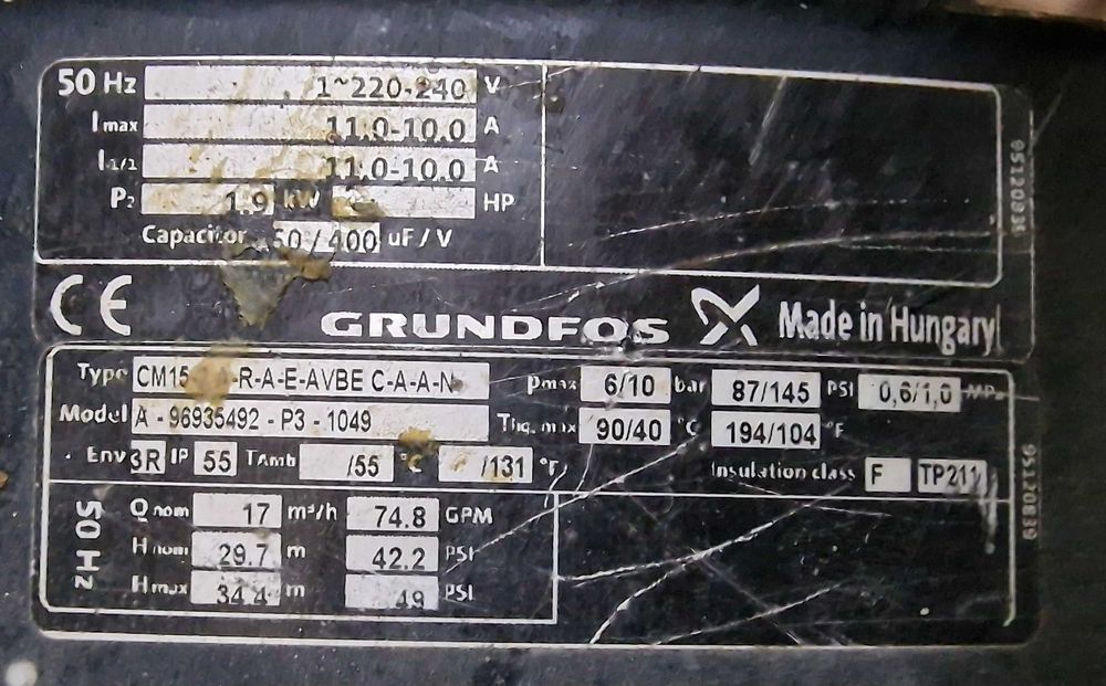 Продам водяной насос Grundfos СМ-15