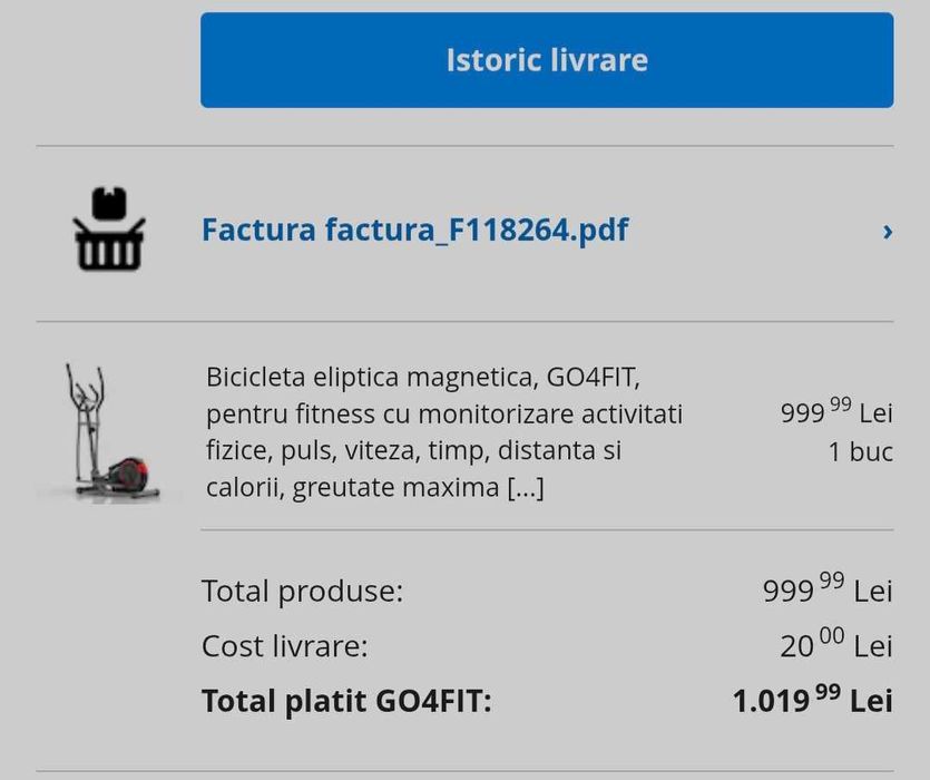 Bicicleta eliptica Go4Fit