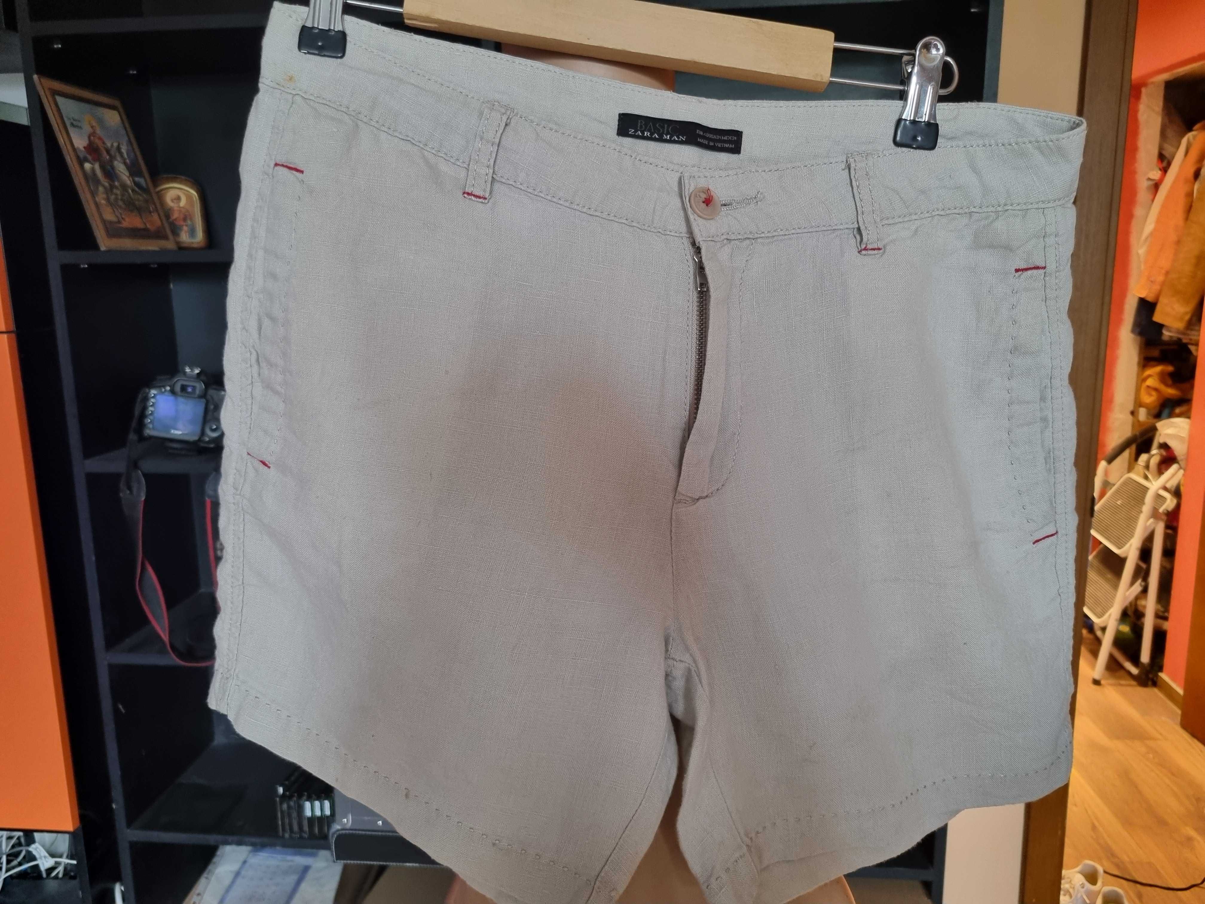 Къси мъжки ленени панталони Zara ,размер 40(М)