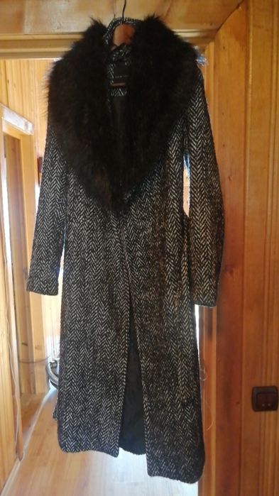 palton Gri cu guler detasabil marca  New Look