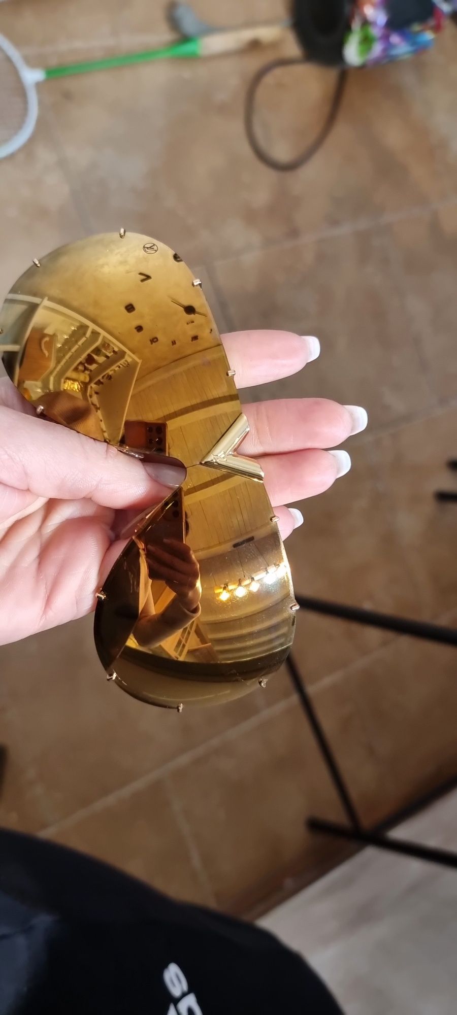 Ochelari Luis Vuitton,noi,lentila oglinda,aurii,originali