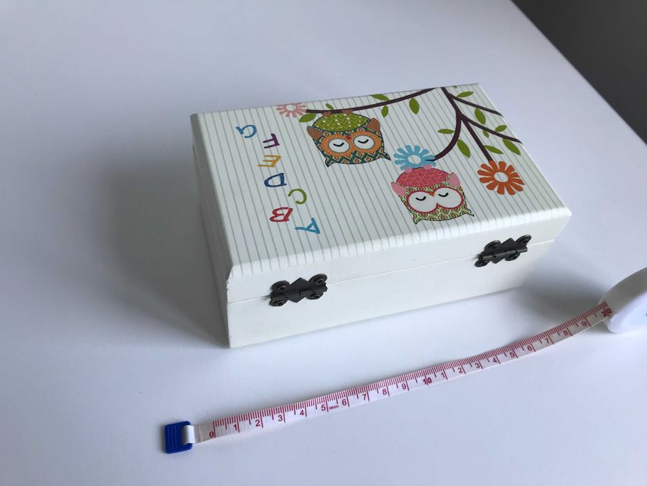 Cutie De Bijuterii Din Lemn cu Desen cu Bufnițe Idee Cadou